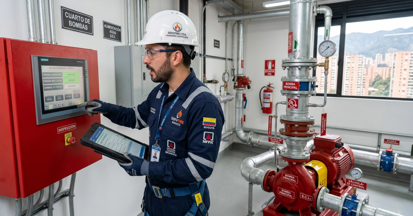 Mantenimiento de equipos contra incendio en Bogotá